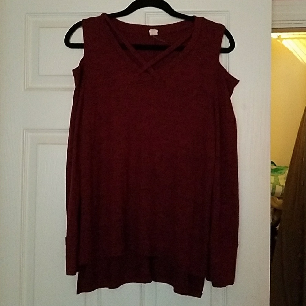 Cold shoulder sweater